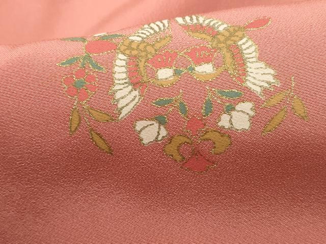 平和屋着物■長襦袢　無双仕立て　向かい鳥花文　金彩　半衿刺繍　正絹　逸品　DABF4885qa