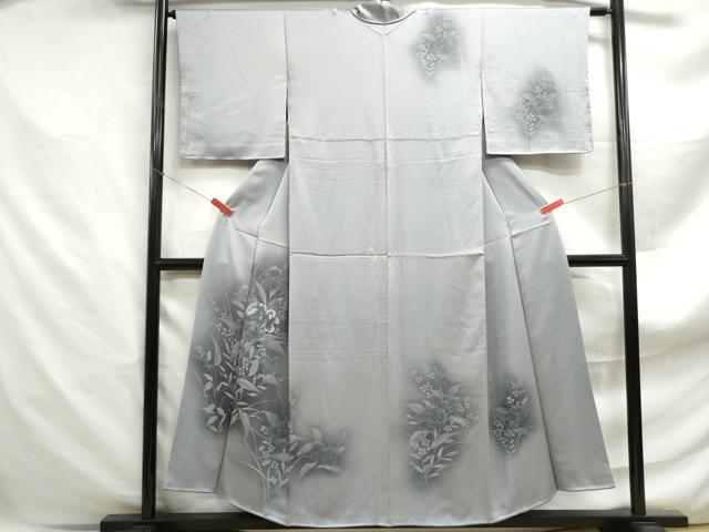 平和屋着物■訪問着　刺繍　草花文　暈し染め　正絹　逸品　DABF4888qa