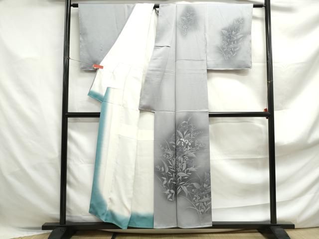 平和屋着物■訪問着　刺繍　草花文　暈し染め　正絹　逸品　DABF4888qa