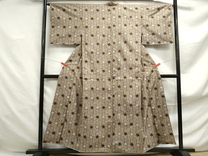 平和屋着物■本場大島紬　割り込み絣　幾何学文　正絹　逸品　DABF4893qa