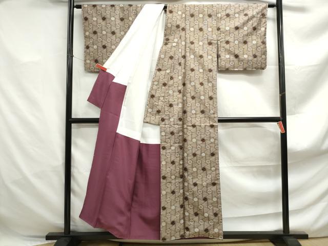 平和屋着物■本場大島紬　割り込み絣　幾何学文　正絹　逸品　DABF4893qa