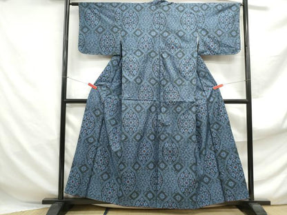 平和屋着物■本場村山大島紬　華菱文　正絹　逸品　DABF4902qa