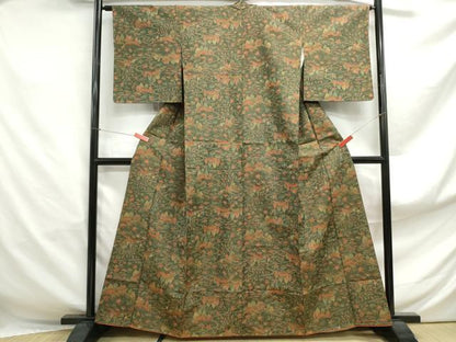 平和屋着物■本場大島紬　7マルキ　風景文　正絹　逸品　DABF4907qa