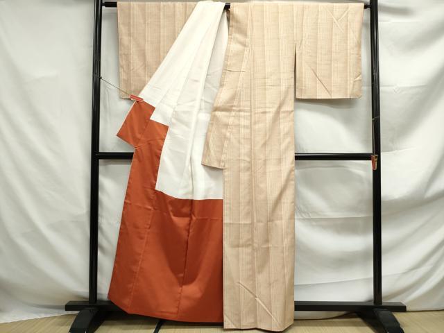 平和屋着物■上質な紬　間道　正絹　逸品　DABF4909qa