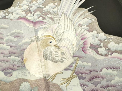 平和屋着物■豪華黒留袖　花鳥文　金銀糸　金銀彩　正絹　逸品　DABF4912qa