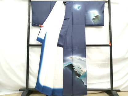 平和屋着物■訪問着　風景シルエット　暈し染め　正絹　逸品　DABF4913qa