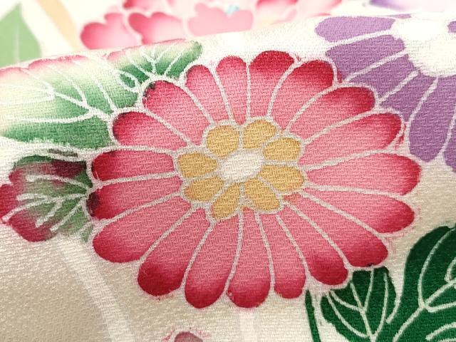 平和屋着物■小振袖　二尺袖　草花文　暈し染め　正絹　逸品　DAAQ4554qam