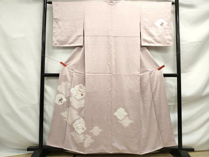 平和屋着物■訪問着　絞り　刺繍　松皮菱花文　銀彩　正絹　逸品　DABF4920qa