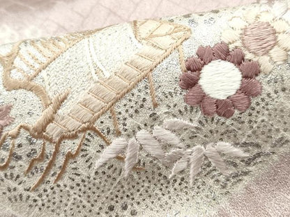 平和屋着物■訪問着　絞り　刺繍　松皮菱花文　銀彩　正絹　逸品　DABF4920qa