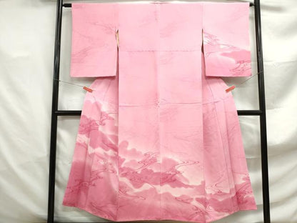 平和屋着物■訪問着 流水雲文 暈し染め 正絹 逸品 DABF4922qa