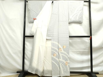 平和屋着物■訪問着　総刺繍　絞り　仕覆花文　銀彩　正絹　逸品　DABF4928qa