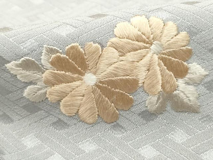平和屋着物■訪問着　総刺繍　絞り　仕覆花文　銀彩　正絹　逸品　DABF4928qa
