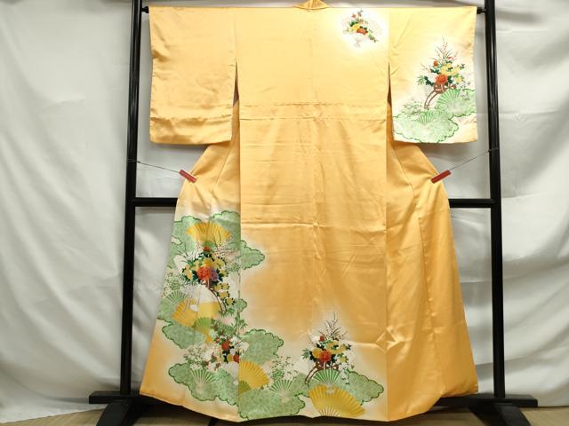 平和屋着物■訪問着　扇面草花文　暈し染め　正絹　逸品　DABF4929qa