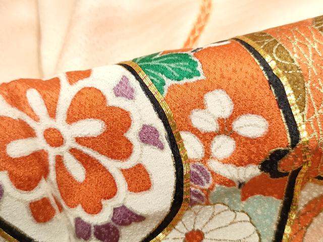 平和屋着物■訪問着　駒刺繍　鼓花文　暈し染め　金銀彩　正絹　逸品　DABF4930qa