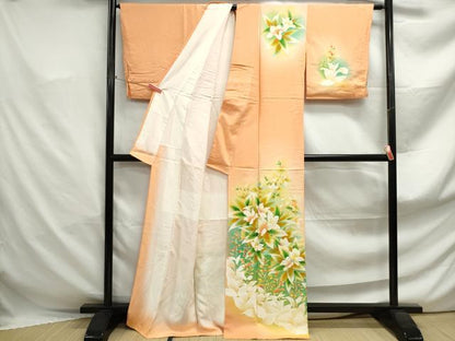 平和屋着物■訪問着　草花文　暈し染め　金彩　正絹　逸品　DABF4932qa