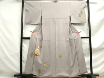 平和屋着物■訪問着 作家物 手描き 人物鼓文 正絹 逸品 DABF4937qa