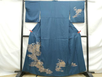 平和屋着物■訪問着　流水御所車花文　金彩　正絹　逸品　DABF4960qa