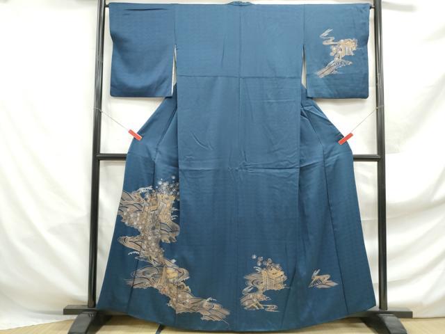 平和屋着物■訪問着　流水御所車花文　金彩　正絹　逸品　DABF4960qa
