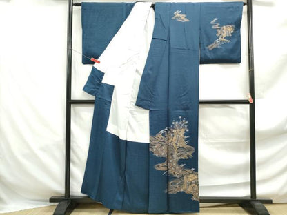 平和屋着物■訪問着　流水御所車花文　金彩　正絹　逸品　DABF4960qa