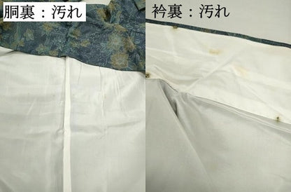 平和屋着物■上質な紬　草花文　正絹　逸品　DABF4965qa