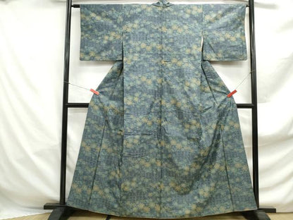 平和屋着物■上質な紬　草花文　正絹　逸品　DABF4965qa
