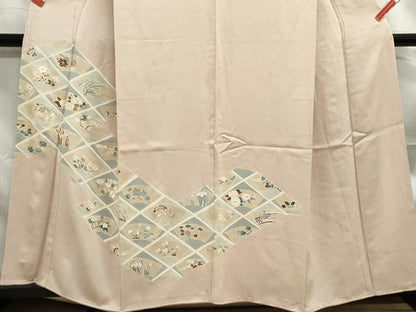 平和屋着物■訪問着　刺繍　地紙花文　正絹　逸品　DABF4966qa