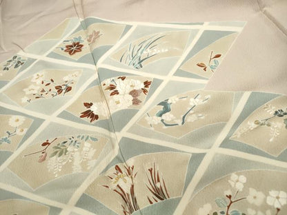 平和屋着物■訪問着　刺繍　地紙花文　正絹　逸品　DABF4966qa