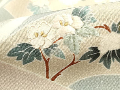 平和屋着物■訪問着　刺繍　地紙花文　正絹　逸品　DABF4966qa