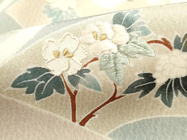 平和屋着物■訪問着　刺繍　地紙花文　正絹　逸品　DABF4966qa