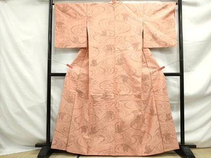 平和屋着物■上質な紬　流水飛鶴文　正絹　逸品　DABF4968qa