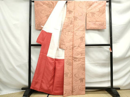 平和屋着物■上質な紬　流水飛鶴文　正絹　逸品　DABF4968qa