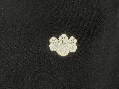 平和屋着物■豪華黒留袖　刺繍　花鳥立波松文　金彩　正絹　逸品　DABF4969qa