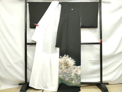 平和屋着物■豪華黒留袖　作家物　風景樹林文　暈し染め　金彩　正絹　逸品　DABF4973qa