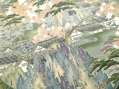 平和屋着物■豪華黒留袖　作家物　風景樹林文　暈し染め　金彩　正絹　逸品　DABF4973qa