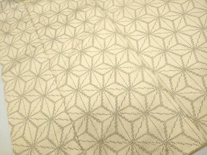 平和屋着物■上質な紬　麻の葉文様　正絹　逸品　DABF4974qa