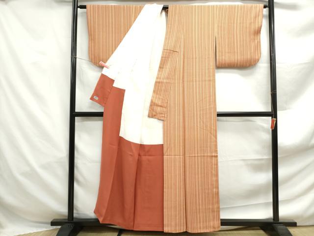 平和屋着物■上質な小紋　間道　正絹　逸品　DABF4981qa