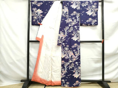 平和屋着物■上質な小紋　型染　冊子花文　正絹　逸品　DABF4986qa