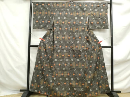 平和屋着物■上質な紬　舞花文　正絹　逸品　DABF4988qa