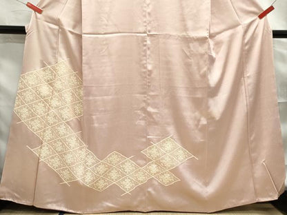 平和屋着物■訪問着　駒刺繍　松皮菱花文　金彩　正絹　逸品　DABF4989qa