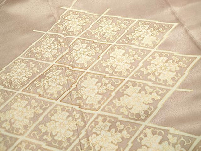 平和屋着物■訪問着　駒刺繍　松皮菱花文　金彩　正絹　逸品　DABF4989qa