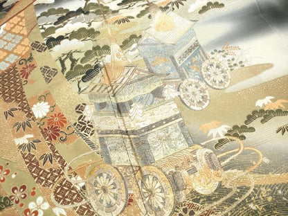 平和屋着物■豪華黒留袖 作家物 浜松風景文 暈し染め 金銀彩 正絹 逸品 DABF4995qa