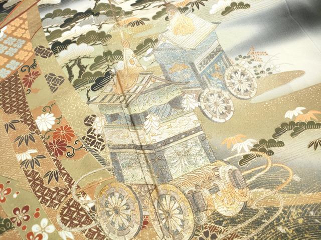 平和屋着物■豪華黒留袖 作家物 浜松風景文 暈し染め 金銀彩 正絹 逸品 DABF4995qa