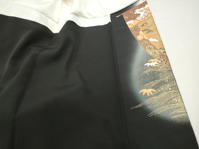 平和屋着物■豪華黒留袖 作家物 浜松風景文 暈し染め 金銀彩 正絹 逸品 DABF4995qa