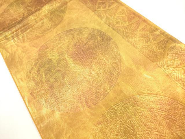 平和屋着物◎六通柄袋帯　絵皿正倉院花文　金糸　正絹　逸品　DABF5081xg