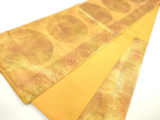平和屋着物◎六通柄袋帯　絵皿正倉院花文　金糸　正絹　逸品　DABF5081xg