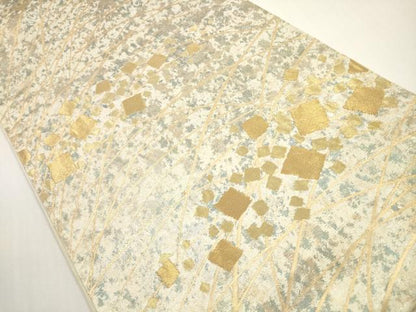 平和屋着物◎六通柄袋帯　芝草箔散らし文　金銀糸　三越扱い　正絹　逸品　DABF5083xg