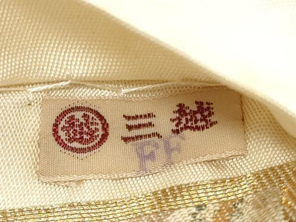 平和屋着物◎六通柄袋帯　芝草箔散らし文　金銀糸　三越扱い　正絹　逸品　DABF5083xg