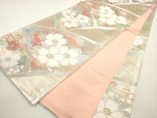 平和屋着物◎六通柄袋帯　唐織　舞桜文　金銀糸　やまと誂製　正絹　逸品　DABF5124xg
