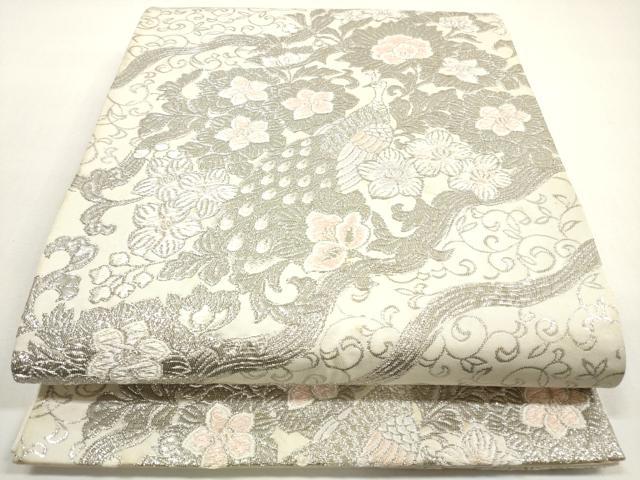 平和屋着物◎六通柄袋帯　唐織　道長更沙錦文　プラチナ箔　正絹　逸品　DABF5128xg