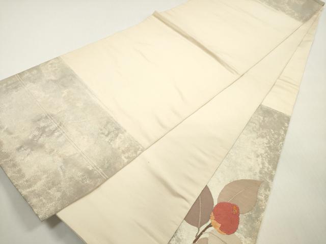平和屋着物◎太鼓柄　本袋帯　唐織　草花文　金銀糸　正絹　逸品　DABF5130xg